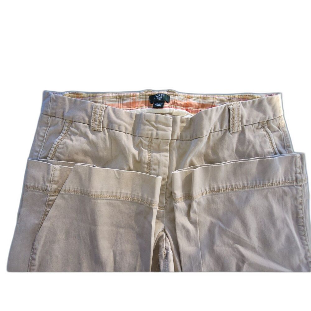 J.Crew Stretch Girls Khaki Tan Chino Pants Casual Slacks Size 12Reg